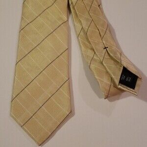 MICHAEL KORS Gold Diagonal Stripe Pattern Tie